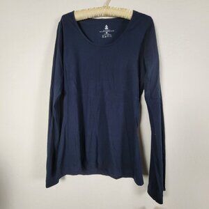 Global Girlfriend Women Organic Africa Scoopneck Long Sleeve T-Shirt XL Navy New